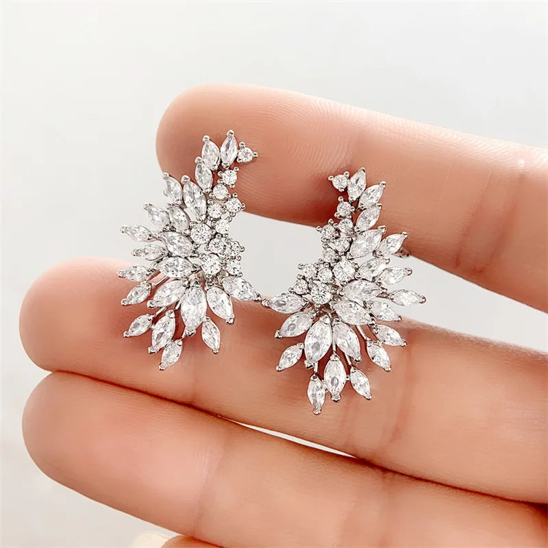 Full Paved Dazzling Crystal Zirconia Earrings