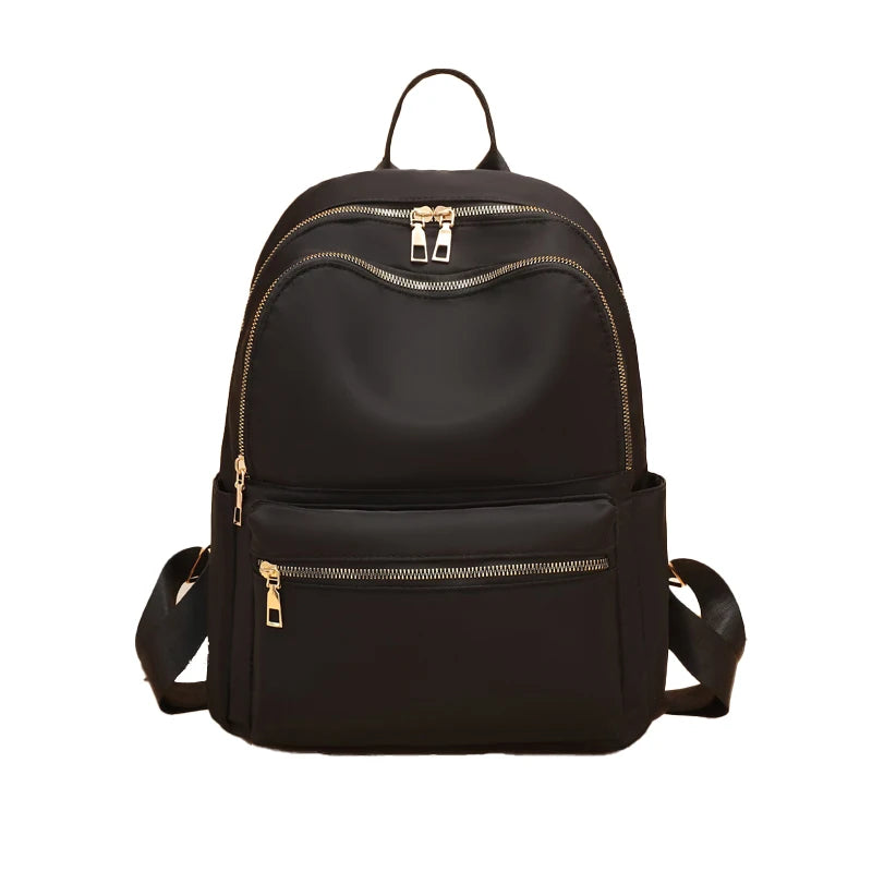 Stylish Gold Zip Medium Backpack