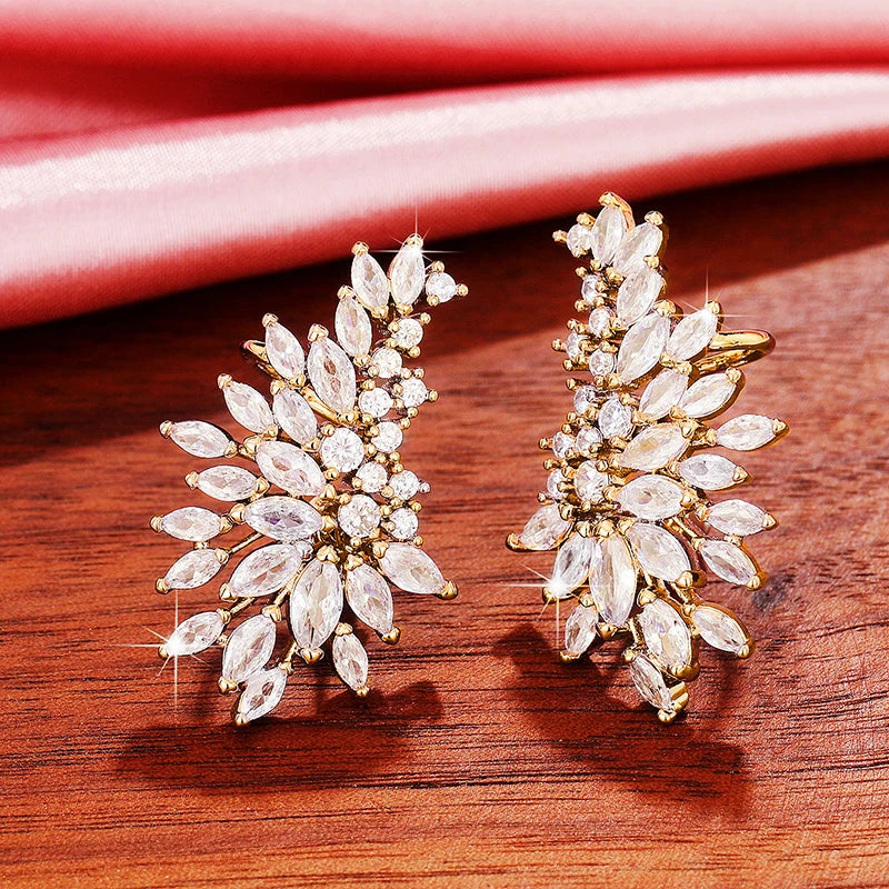 Full Paved Dazzling Crystal Zirconia Earrings
