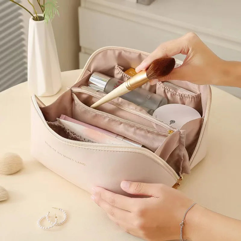 Luxury Leather Portable Makeup Bag