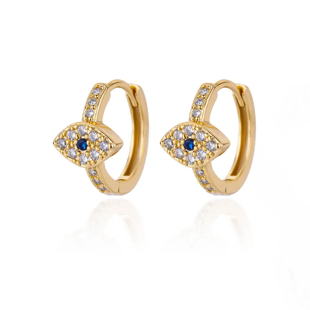 Gold Plated Evil Eye Earrings for Women