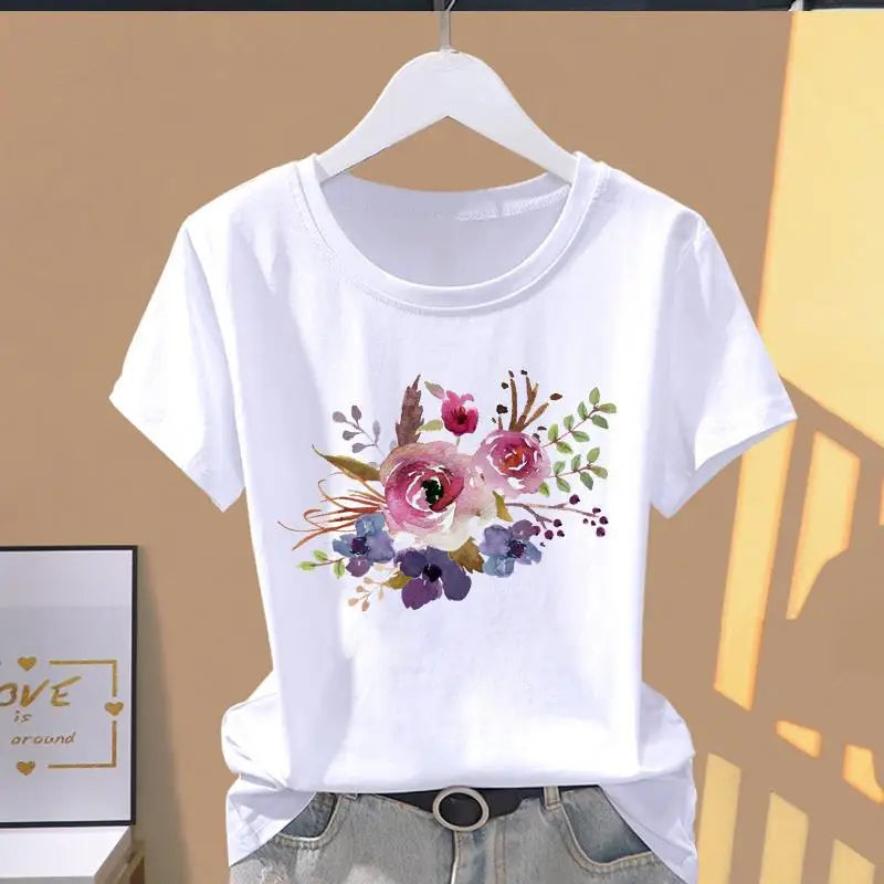 Modal Women Print Oversized T Shirt