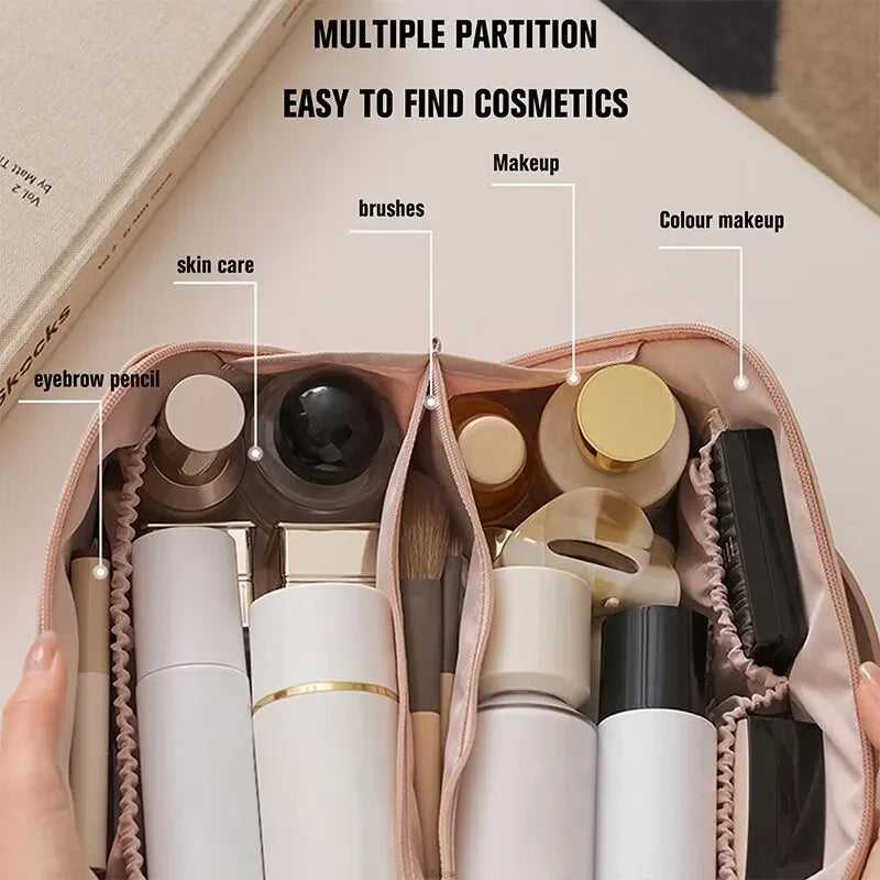 Leather Large Capacity Travel Makeup Bag