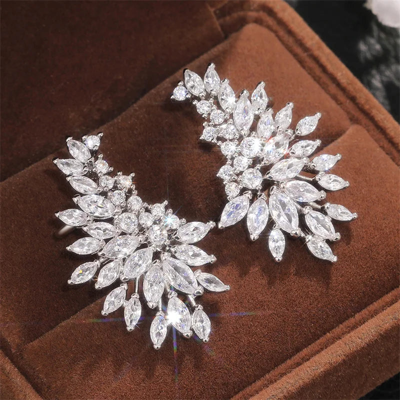 Full Paved Dazzling Crystal Zirconia Earrings