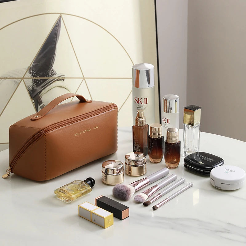Multi Functional Leather Makeup Bag
