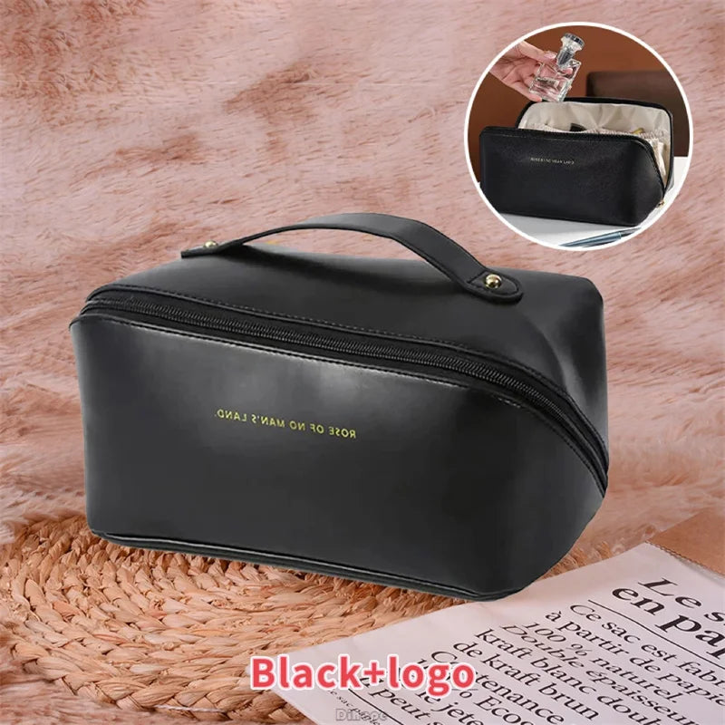 Leather Large Capacity Travel Makeup Bag