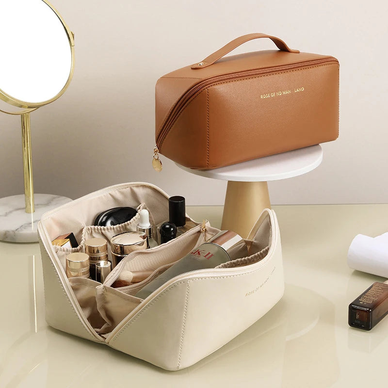 Multi Functional Leather Makeup Bag