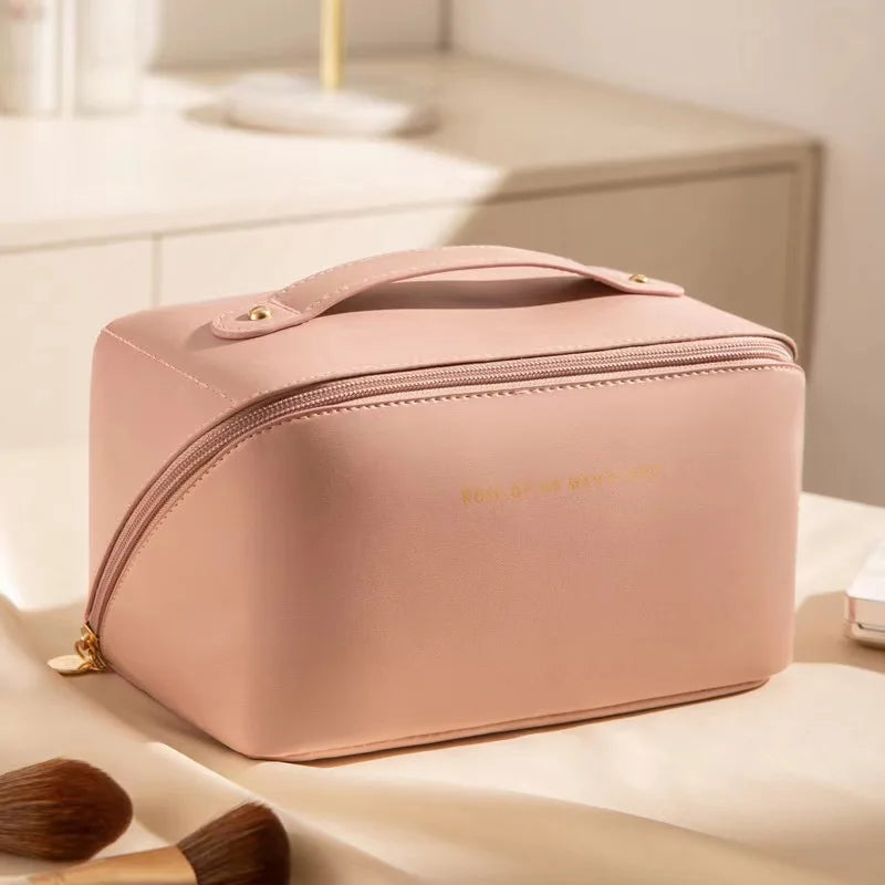 Luxury Leather Portable Makeup Bag