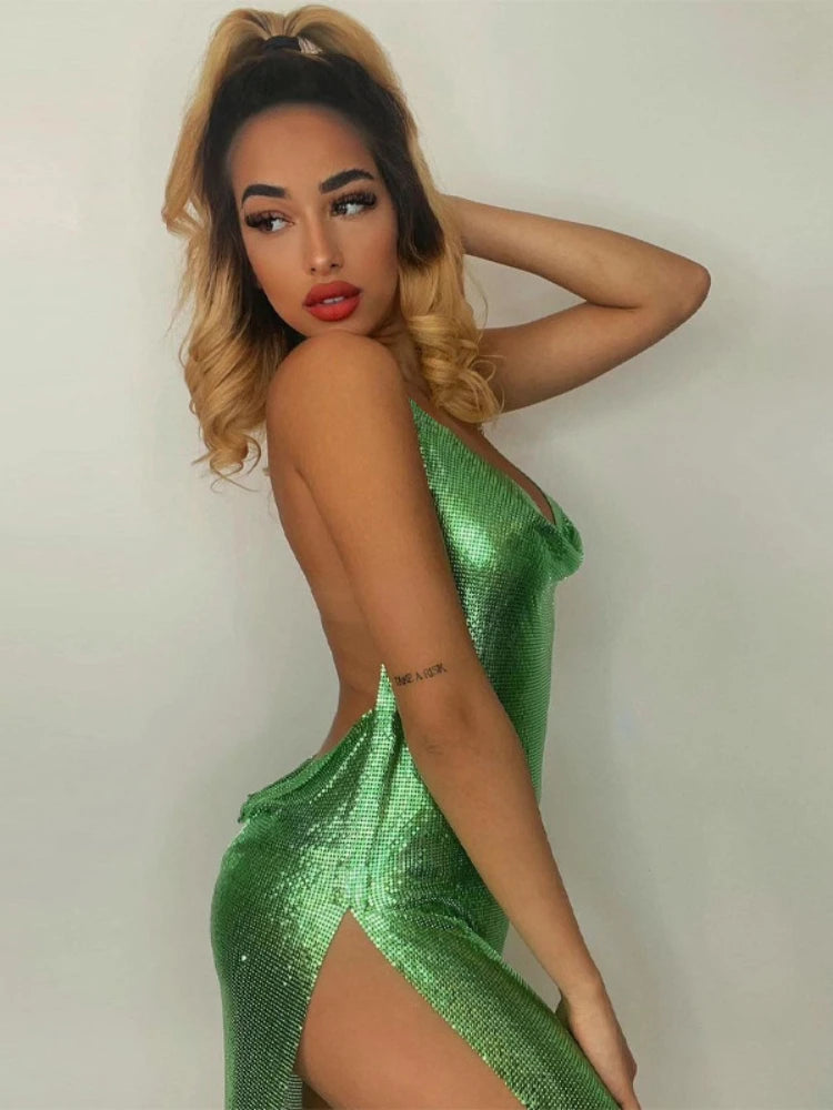 Mini Backless Slit Dress