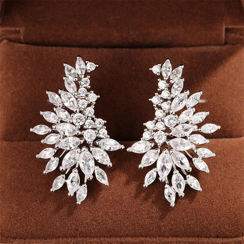 Full Paved Dazzling Crystal Zirconia Earrings