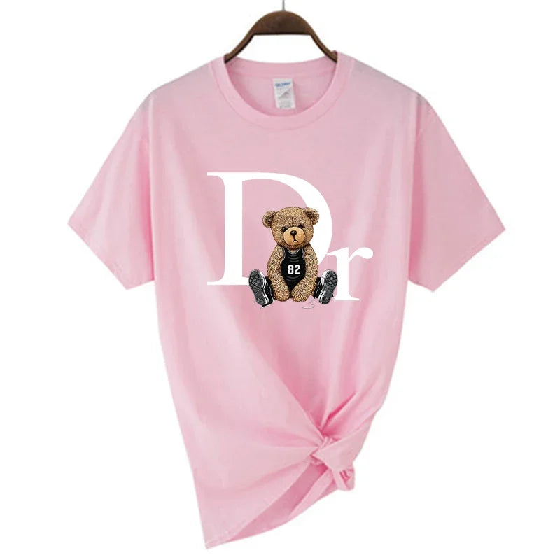 Luxury Bear Print Women T-shirt