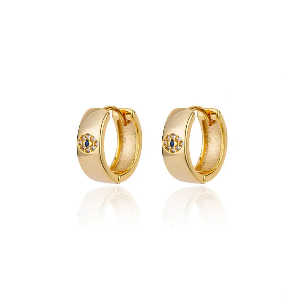 Gold Plated Evil Eye Earrings for Women