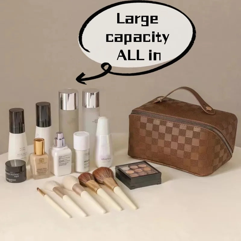 Luxury Leather Portable Makeup Bag