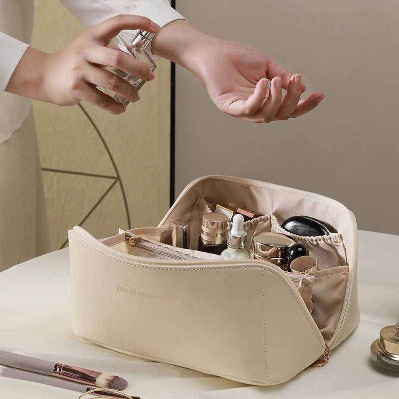 Multi Functional Leather Makeup Bag