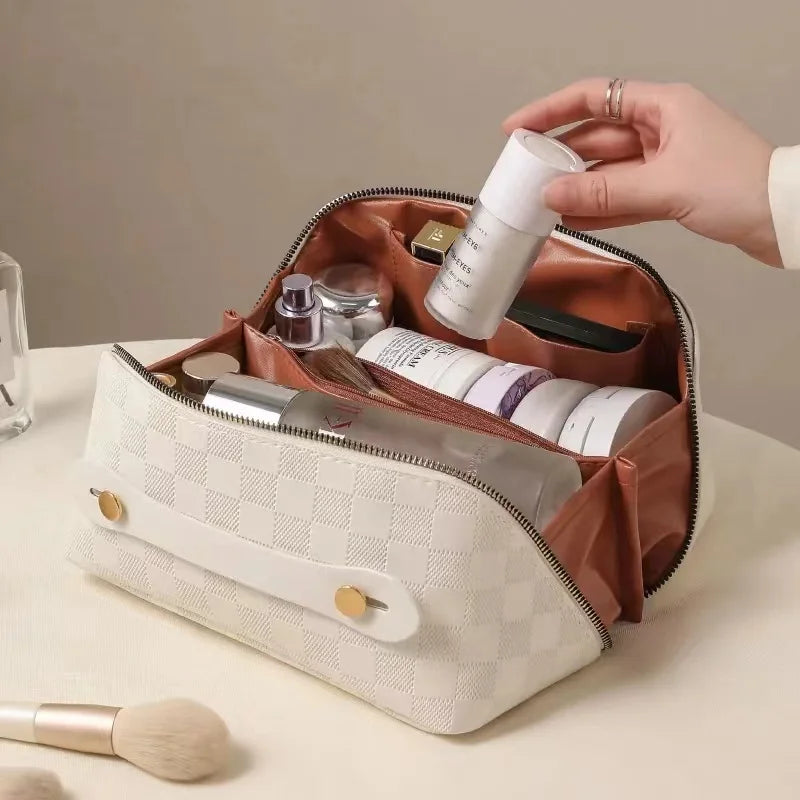 Luxury Leather Portable Makeup Bag