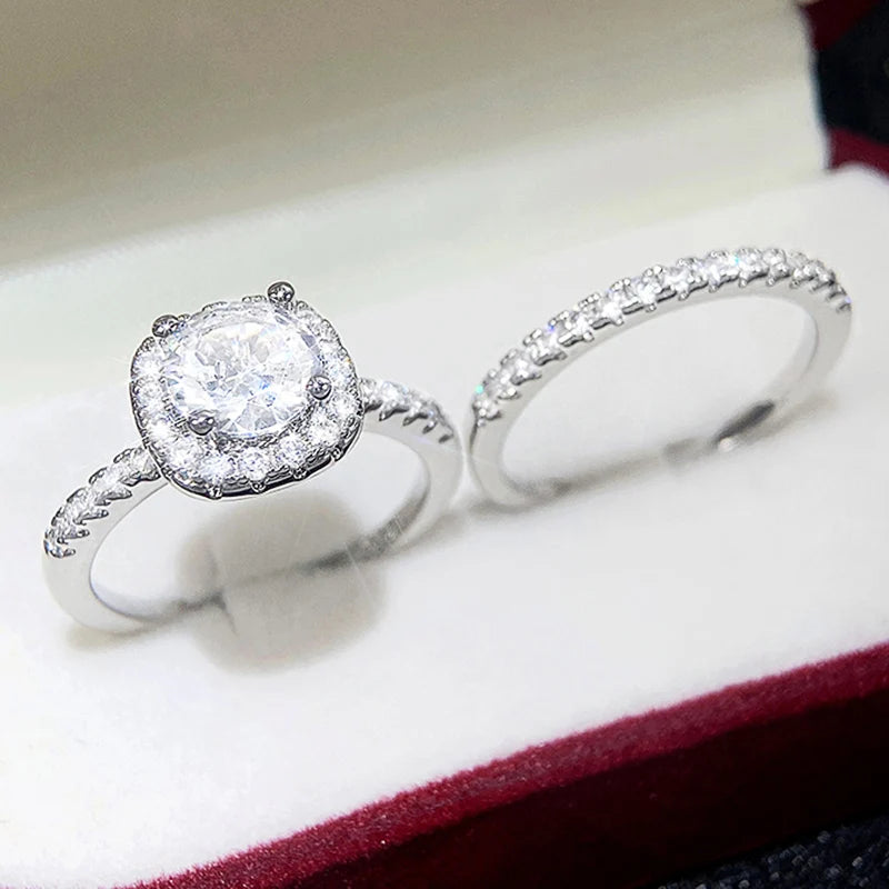 Huitan Luxury 2 piece Set Rings for Women