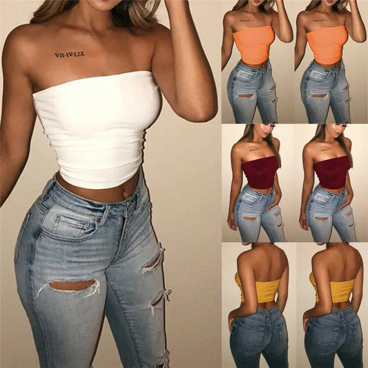 Strapless Colourful Tube Top
