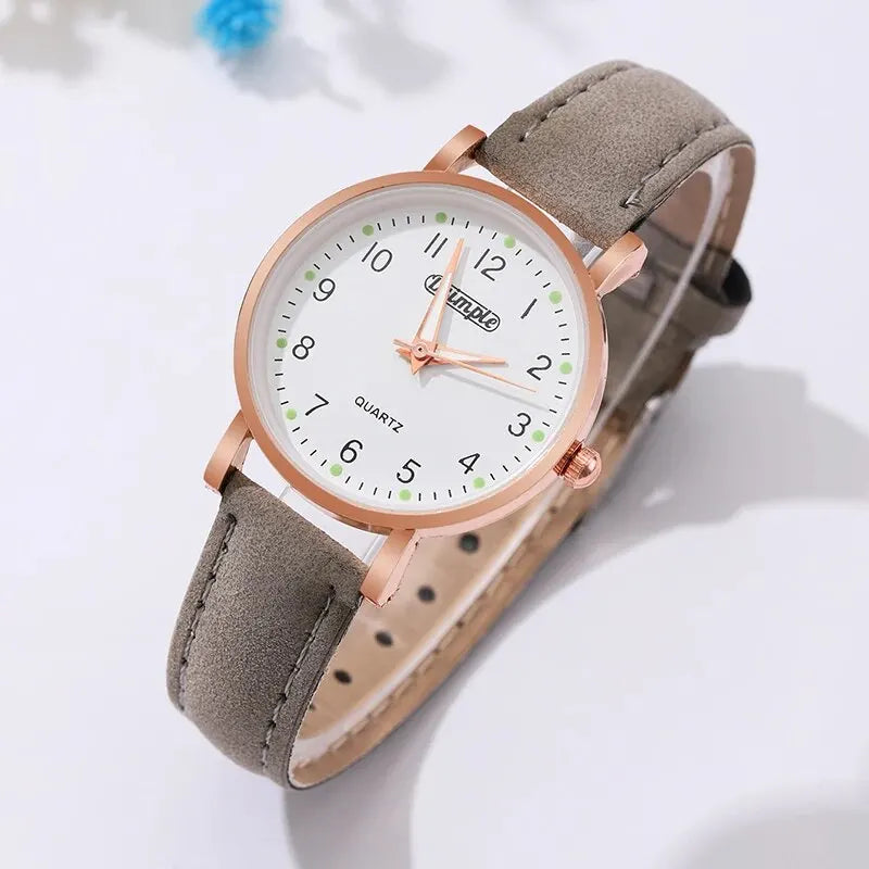 6 Piece Luxury White/Coffee Womans Watch Set