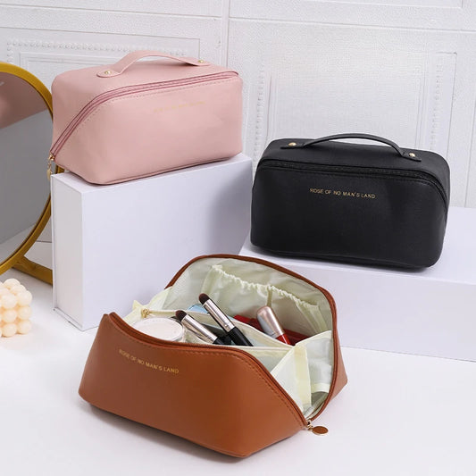 Multi Functional Leather Makeup Bag