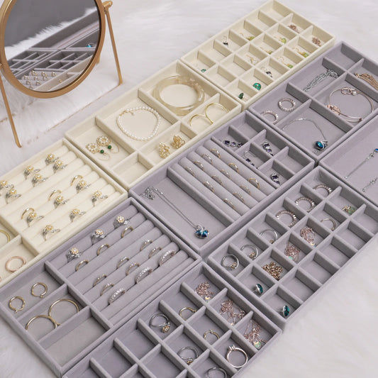 Velvet Jewellery Organizer Case For Ring Earring Necklace Bracelet